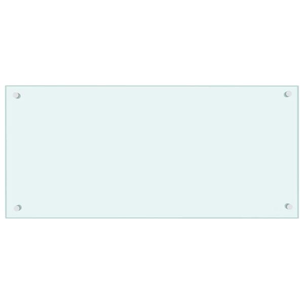 vidaXL Kitchen Backsplash White 90 x 40 cm Tempered Glass