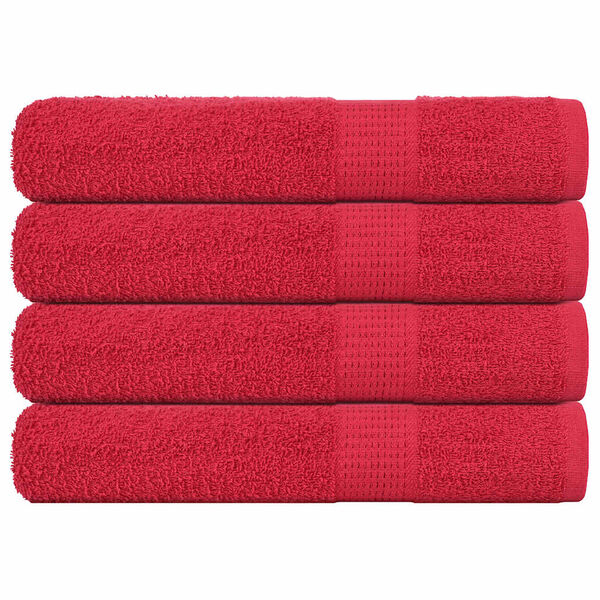 vidaXL Towels 4 pcs "FROGN" Red 100x200 cm 100% Cotton
