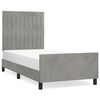 vidaXL Bed Frame without Mattress Light Grey 90x190 cm Velvet