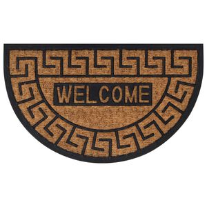 vidaXL Door Mat Half Round 45x75 cm Rubber and Coir
