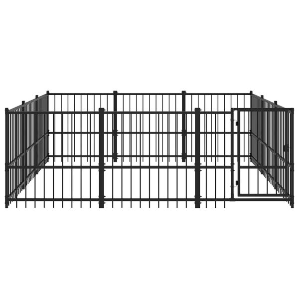 vidaXL Outdoor Dog Kennel Steel 8.47 m&sup2;
