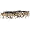 vidaXL 17 Piece Garden Dining Set with Cushions Mix Beige Poly Rattan