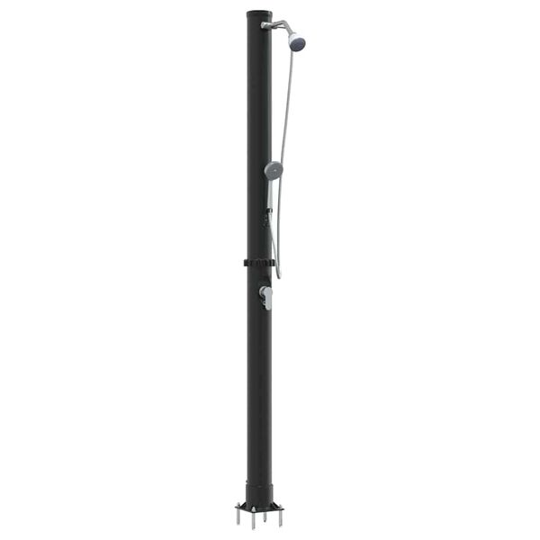 vidaXL Outdoor Solar Shower Black 217 cm PVC and aluminium