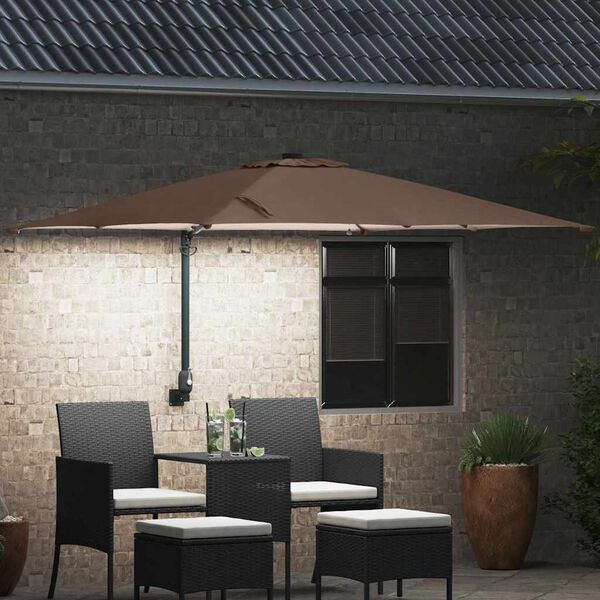 vidaXL Garden Parasol Taupe 248.5 x 247.5 x 160 cm Fabric