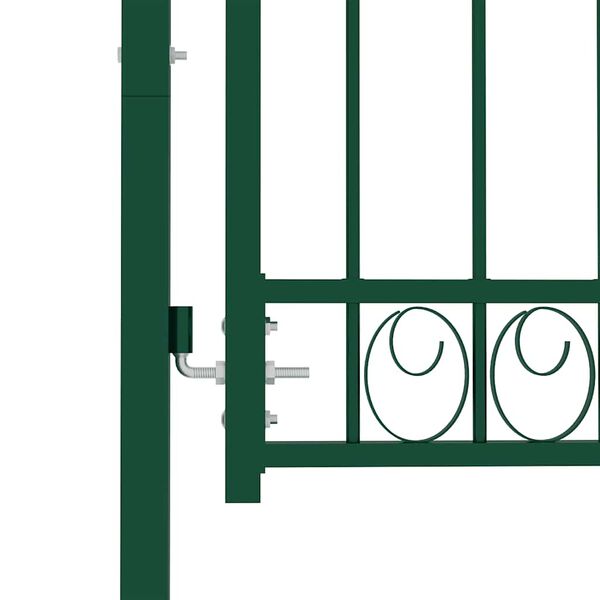 vidaXL Fence Gate Emmen with Arched Top Steel 100x106 cm Green