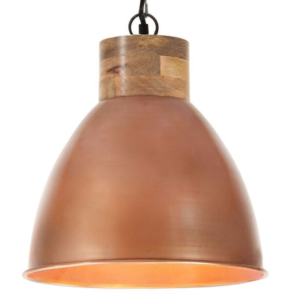 vidaXL Industrial Hanging Lamp Copper Iron & Solid Wood 46 cm E27