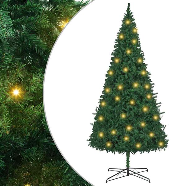 vidaXL Christmas Tree with Decorative String Lights Green 400 cm PVC