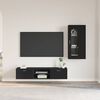 vidaXL TV Cabinet Set with Drawer FLORIN Black Engineered Wood