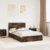 vidaXL Storage Bed with Drawer Smoked Oak 120 x 190 cm Engineered Wood
