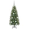 vidaXL Artificial Christmas Tree with 150 LEDs Green 120 cm PE and PVC
