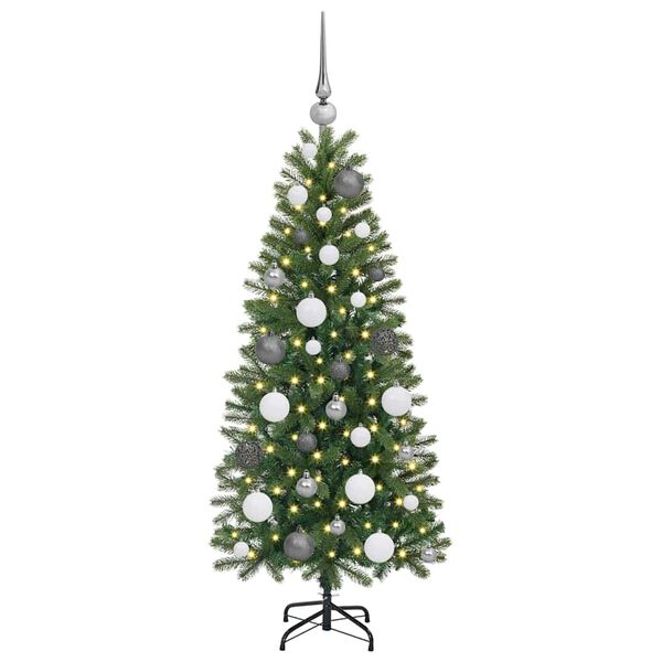vidaXL Artificial Christmas Tree with 150 LEDs Green 120 cm PE and PVC