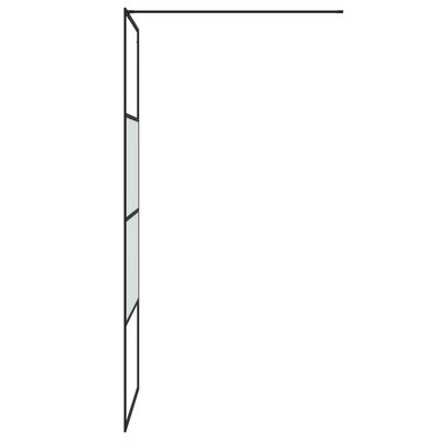 vidaXL Walk-in Shower Wall Black 80x195 cm Half Frosted ESG Glass