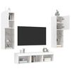 vidaXL 5 Piece TV Wall Units with LED White Engineered Wood