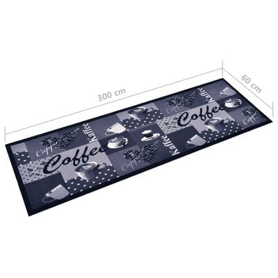 vidaXL Kitchen Carpet Washable Coffee Blue 60x300 cm