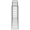 vidaXL Arched Gabion Baskets 2 pcs 200x30x100/120 cm Galvanised Iron