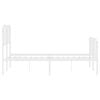 vidaXL Metal Bed Frame without Mattress with Footboard White 140x200cm