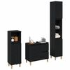 vidaXL Bathroom Furniture Set Wall-mounted with Door 3 pcs Black Oak
