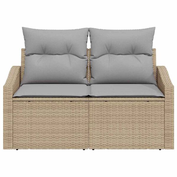 vidaXL Garden Sofa with Cushion 123 x 62 x 69 cm Poly Rattan