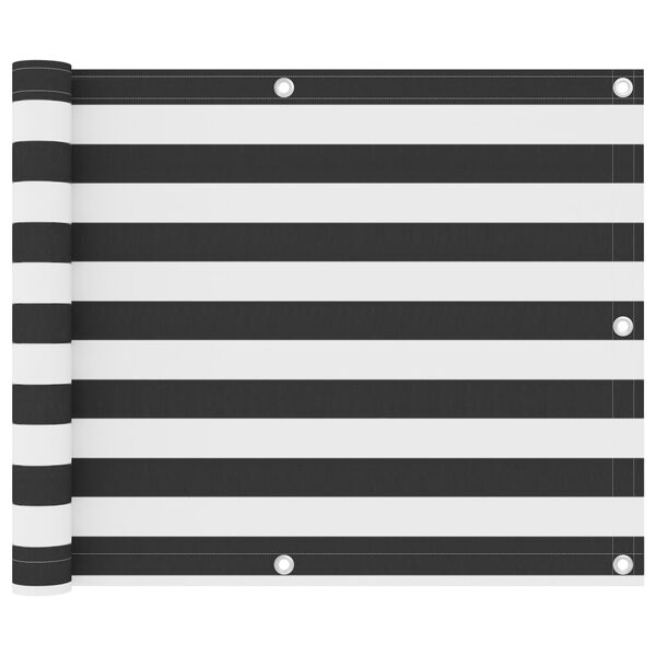 vidaXL Balcony Screen Anthracite and White 75x400 cm Oxford Fabric