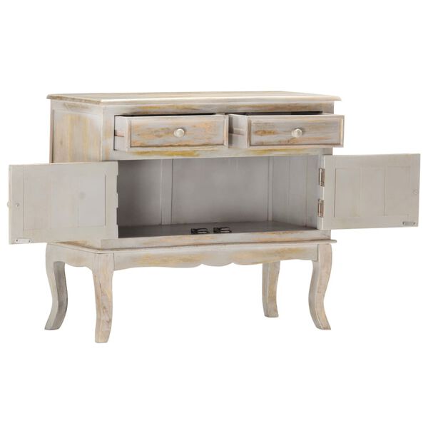 vidaXL Sideboard Grey 80x35x70 cm Solid Mango Wood