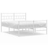 vidaXL Metal Bed Frame without Mattress with Footboard White 120x190cm