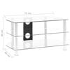 vidaXL TV Cabinet Transparent 75x40x40 cm Tempered Glass