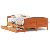 vidaXL Bed Frame without Mattress Wax Brown 135x190 cm Double Solid Wood Pine