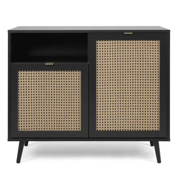 Finori Chest Vienna 01A Black and Rattan Print