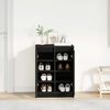 vidaXL Shoe Cabinet Black Oak 57x34x76 cm Engineered Wood