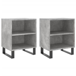 vidaXL Bedside Cabinets 2 pcs Concrete Grey 40x30x50cm Engineered Wood