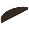 vidaXL Stair Mats Self-adhesive 5 pcs 56x17x3 cm Dark Brown Half Round