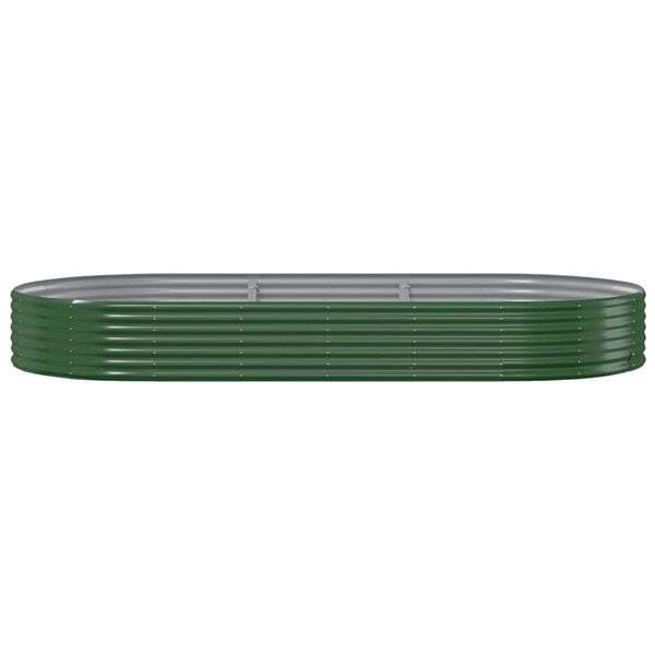 vidaXL Garden Raised Bed Galvanised Steel 296x140x36 cm Green
