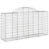 vidaXL Arched Gabion Baskets 50 pcs 200x50x100/120 cm Galvanised Iron
