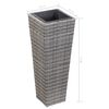 vidaXL Garden Raised Bed 30x30x80 cm Poly Rattan Grey