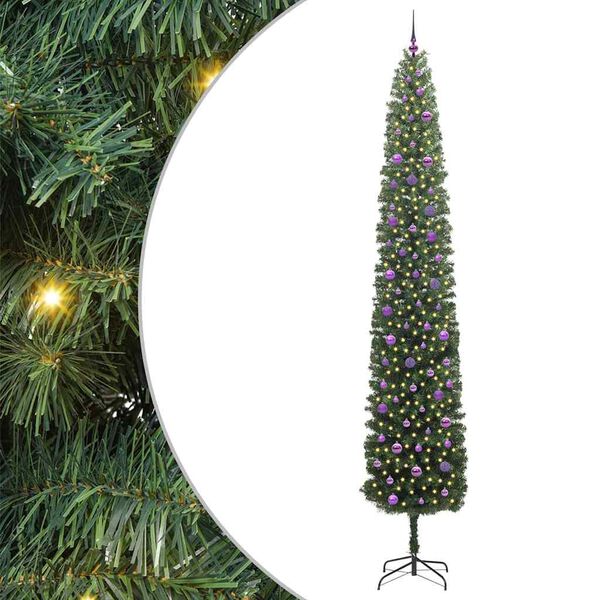 vidaXL Artificial Christmas Tree with 300 LEDs with Stand Green 300 cm