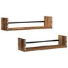 vidaXL Wall Shelf 2 pcs Old wood 60 x 16 x 14 cm Engineered Wood