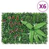 vidaXL Artificial Plant Fence 6 pcs Green 40x60 cm