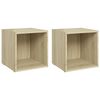 vidaXL 2 Piece TV Cabinet Set Sonoma Oak 37x35x37 cm Engineered Wood