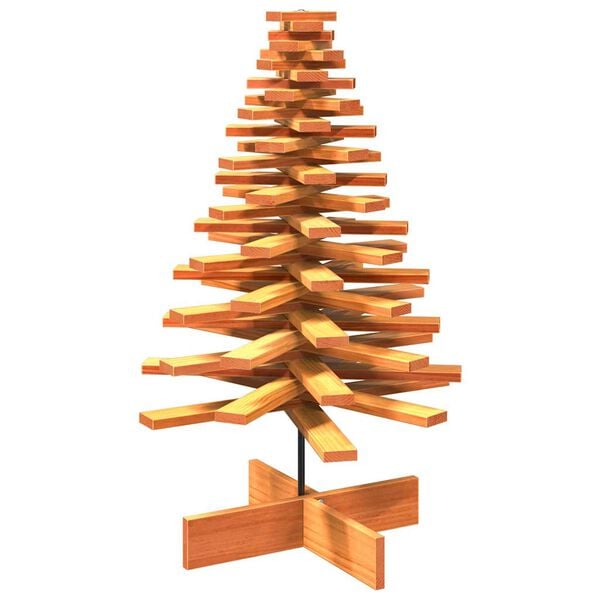 vidaXL Wooden Christmas Tree for Decoration Wax Brown 100 cm Solid Wood Pine