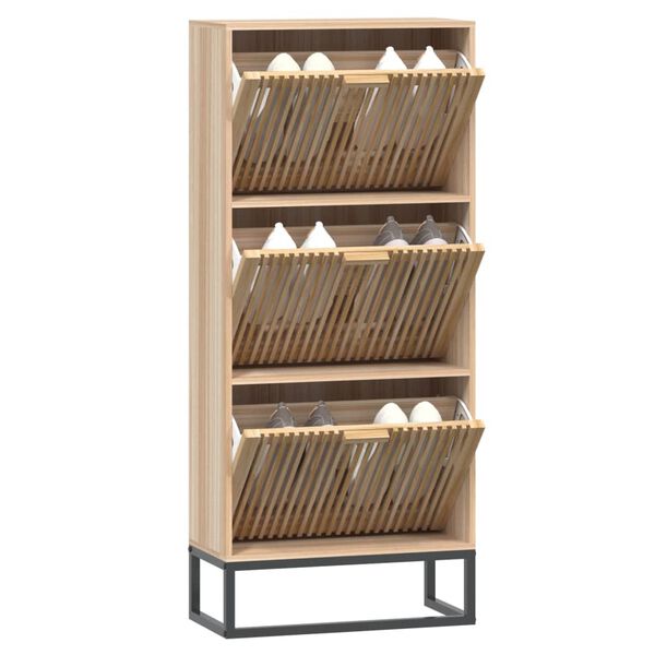 vidaXL Shoe Cabinet 52x25x120 cm Engineered Wood