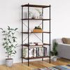 vidaXL 5-Tier Shelving Unit Black and Dark Wood 80x40x163 cm