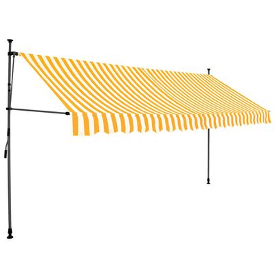vidaXL Manual Retractable Awning with LED 350 cm White and Orange
