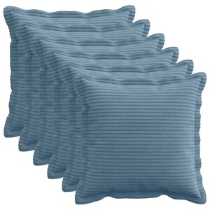 vidaXL Cushion Cover 6 pcs HOUTEN Blue 30 x 30 cm Corduroy