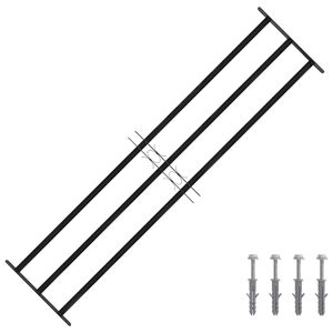 vidaXL Window Grille Black 174 x 45 cm Powder-Coated Steel