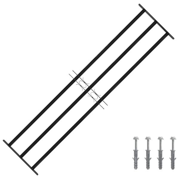 vidaXL Window Grille Black 174 x 45 cm Powder-Coated Steel