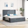 vidaXL Ottoman Bed with Mattresses Dark Grey 160x200cm Velvet