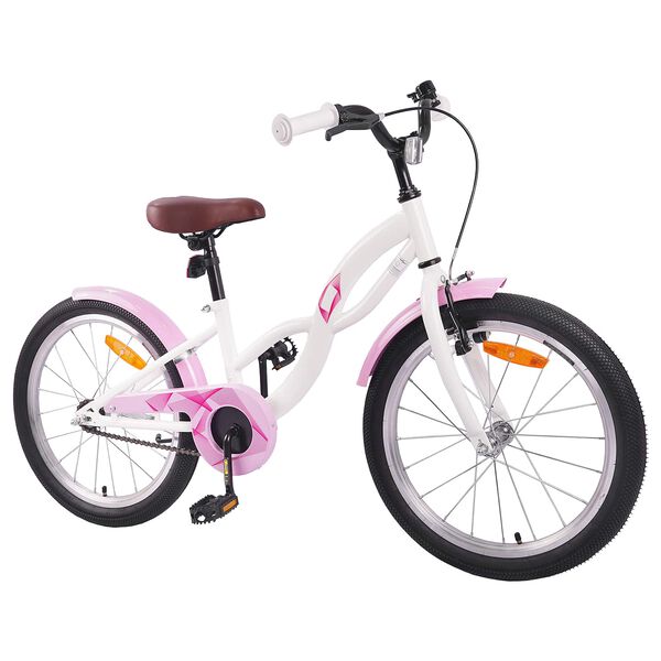 vidaXL Kids Bike 18'' for 5-7 Years Old White
