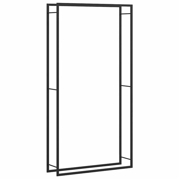 vidaXL Firewood Rack Matt Black 110x28x214 cm Steel