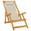 vidaXL Folding Chair with Armrests Taupe Acacia Wood & Textilene