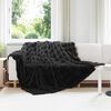 vidaXL Faux Rabbit Fur Blanket Black 240 x 270 cm Polyester